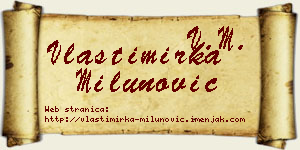 Vlastimirka Milunović vizit kartica